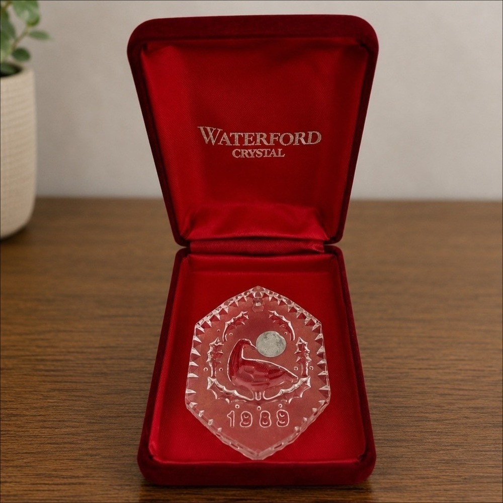 Waterford Crystal 1989 Six Geese A-Laying Ornament 12 Days Christmas w Box Irish